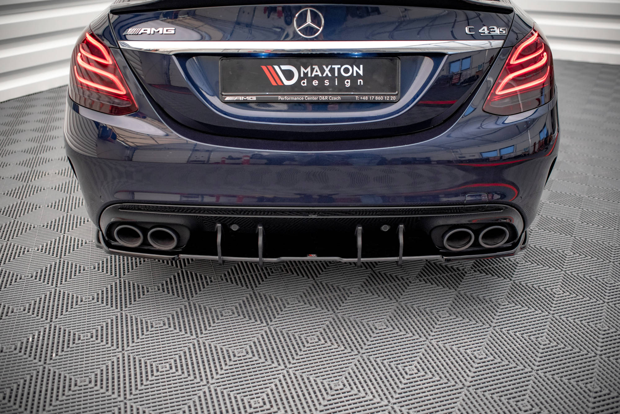 Street Pro Heckschürze Heck Ansatz Diffusor passend für Mercedes-AMG C 43 Limousine W205 FL