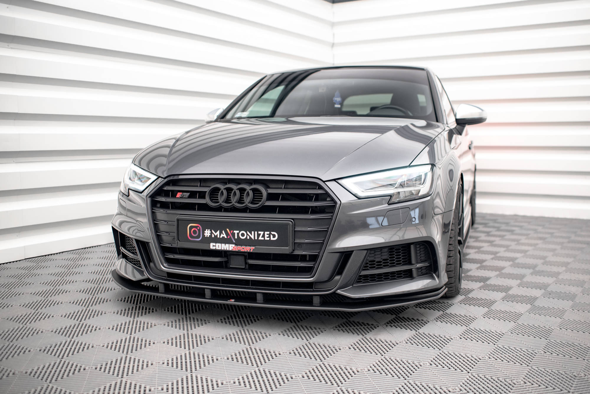 Street Pro Spoilerlippe Front Ansatz passend für Audi S3 Sportback 8V FL rot