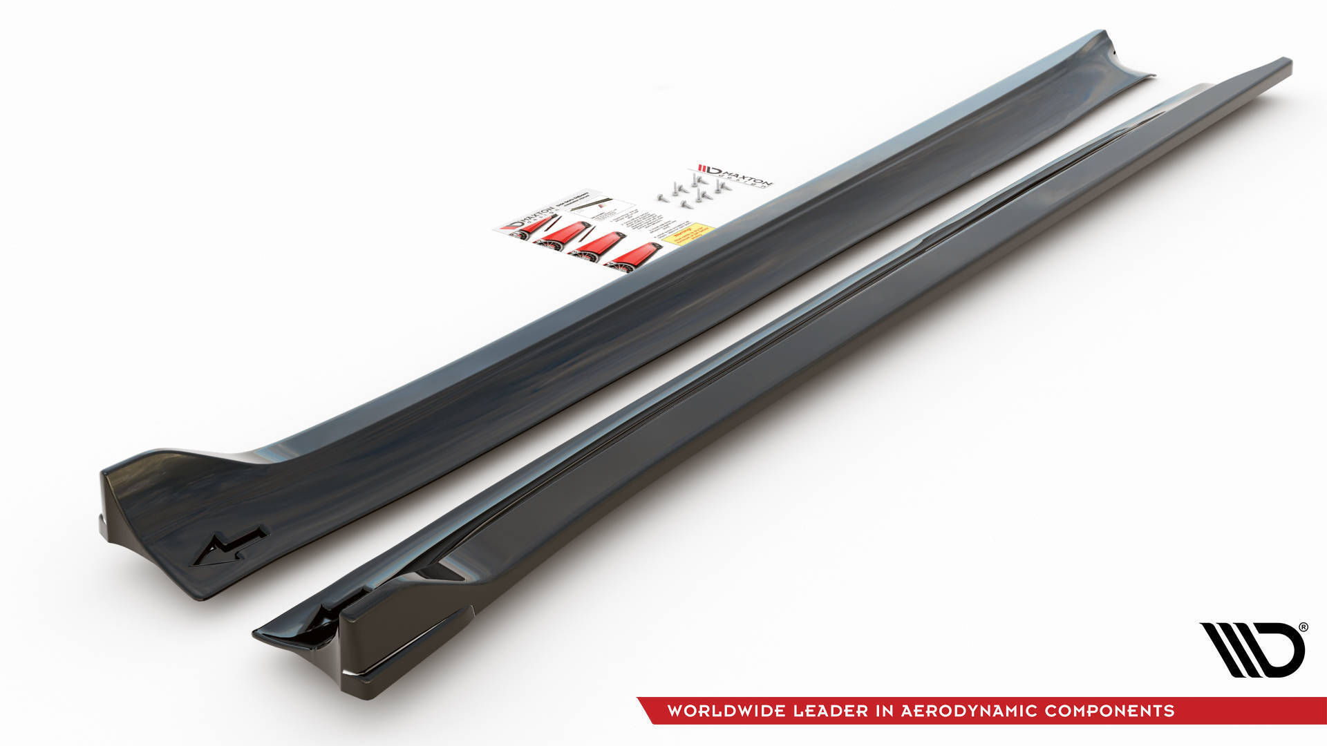 Seitenschweller Ansatz Paar V.3 passend für Tesla Model 3 Performance Mk1 FL schwarz Hochglanz
