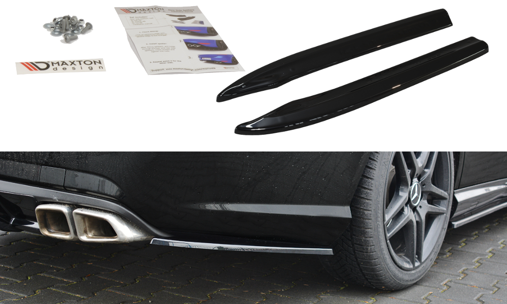 Heck Ansatz Flaps Diffusor für Mercedes-Benz E63 AMG W212 schwarz Hochglanz