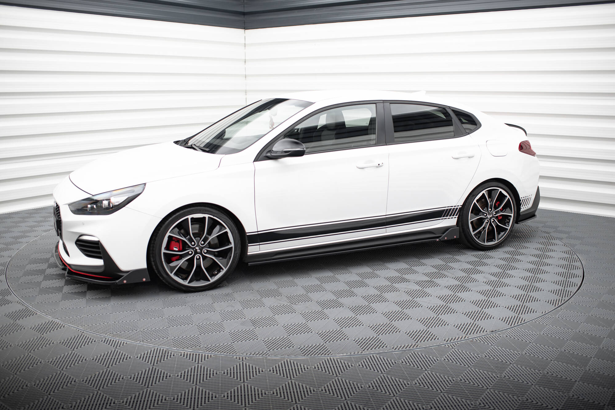 Street+ Seitenschweller Leisten V.5 + Flaps passend für Hyundai I30 N / N-Line Hatchback / Fastback Mk3 / Mk3 FL