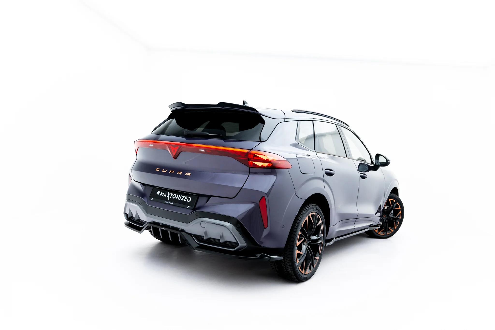 Diffusor Heckansatz passend für V.4 Cupra Terramar Mk1 mit AHK schwarz Hochglanz