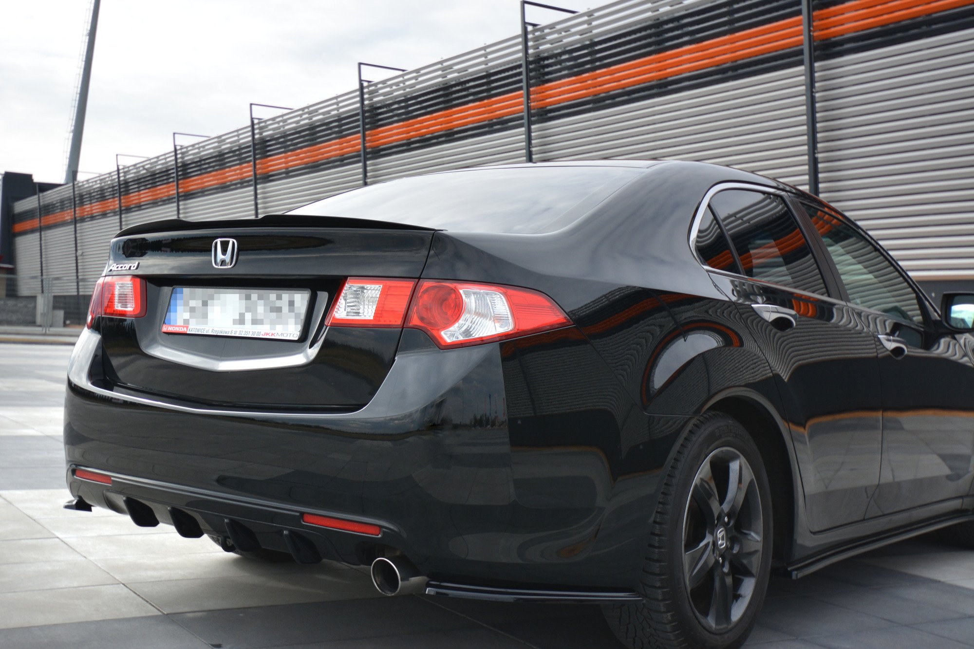 Spoiler CAP für HONDA ACCORD MK8. CU-Serie vor Facelift SEDAN schwarz Hochglanz