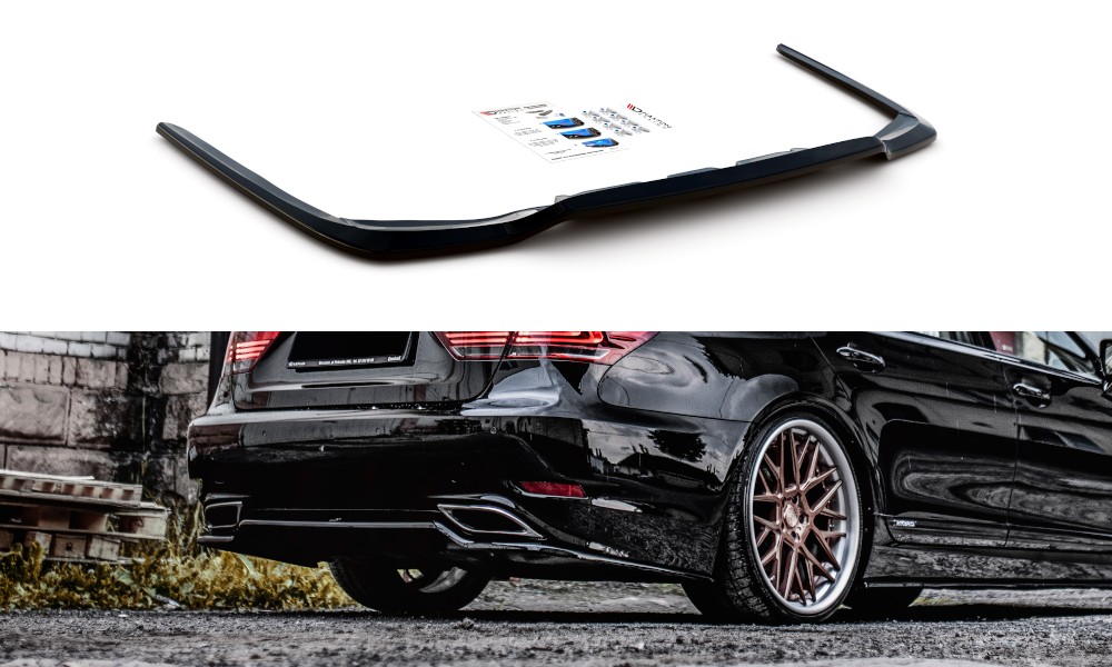 Heckansatz Lexus LS Mk4 Facelift schwarz Hochglanz