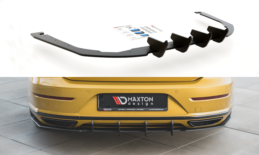 Street Pro Heck Ansatz Diffusor passend für VW Arteon R-Line schwarz-rot