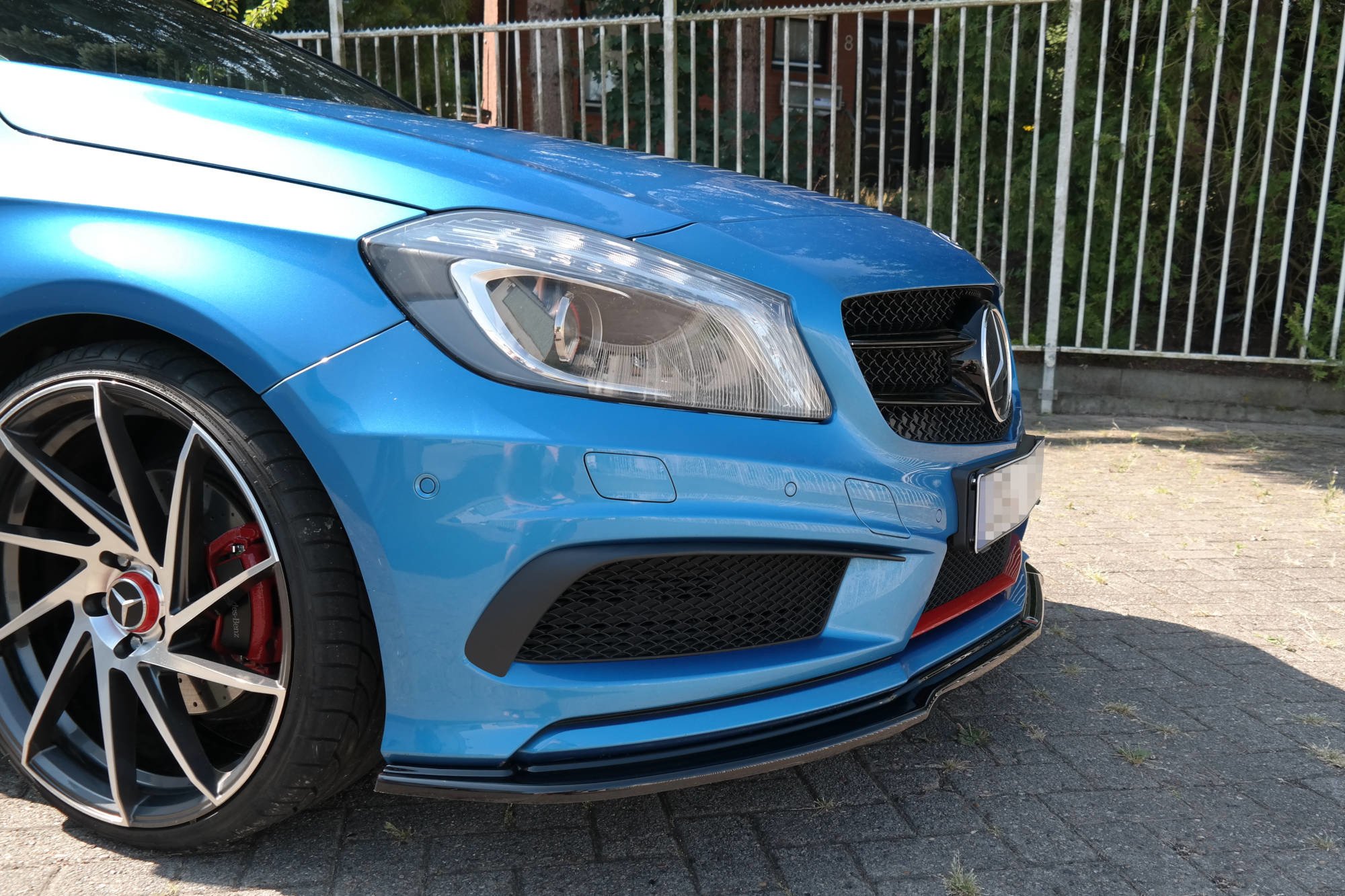 Street+ Spoilerlippe Front Ansatz passend für Mercedes W176 AMG-LINE vor FL schwarz Hochglanz