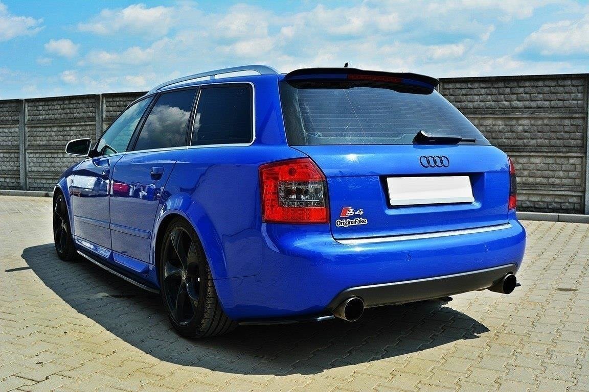 Heck Ansatz Flaps Diffusor für AUDI S4 B6 Avant schwarz Hochglanz