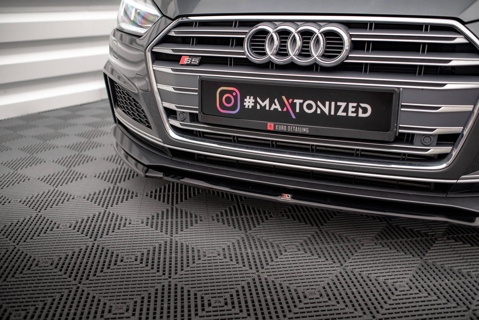 Front Ansatz V.2 für Audi S5 / A5 S-Line F5 Coupe / Sportback schwarz Hochglanz