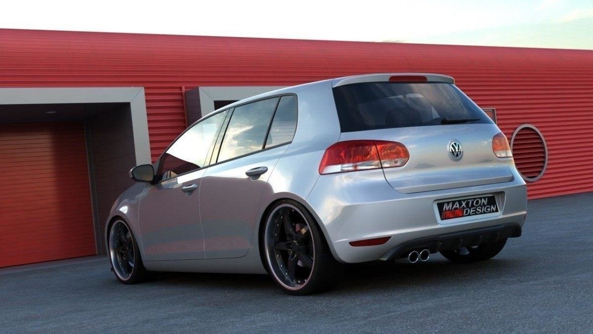 Street+ Heck Ansatz Diffusor passend für VW Golf 6 MIT 1 AUSPUFF schwarz Hochglanz
