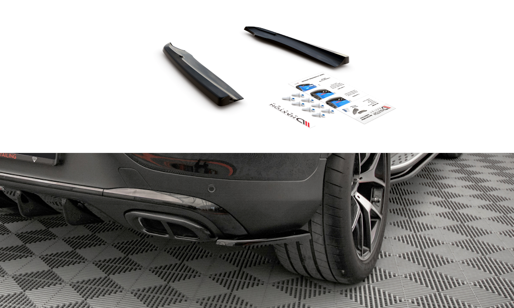 Street+ Heck Ansatz Flaps passend für Mercedes GLC Coupe AMG-Line C253 FL schwarz Hochglanz