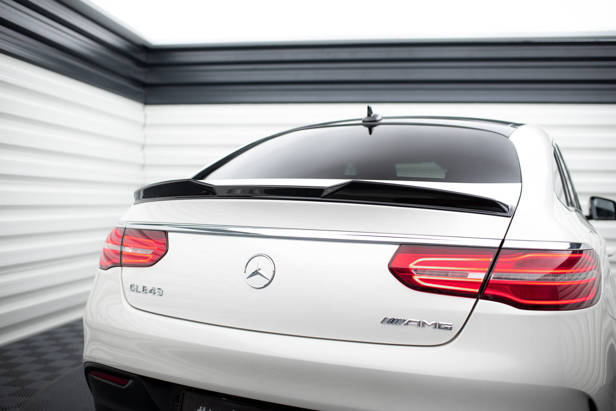 Heck Spoiler Aufsatz Abrisskante 3D passend für Mercedes GLE Coupe 43 AMG / AMG-Line C292 schwarz Hochglanz