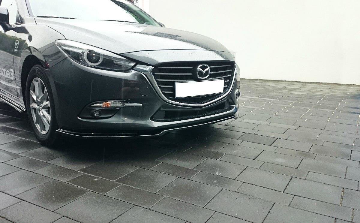 Front Ansatz für v.1 Mazda 3 BN Mk3 Facelift schwarz Hochglanz