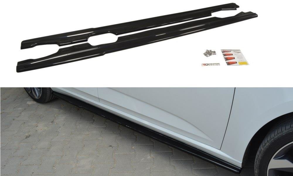 Seitenschweller Ansatz für Renault Megane Hatchback Mk4 schwarz Hochglanz