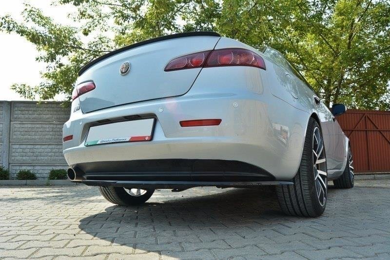 Street+ Mittlerer Diffusor Heck Ansatz passend für Alfa Romeo 159 schwarz Hochglanz
