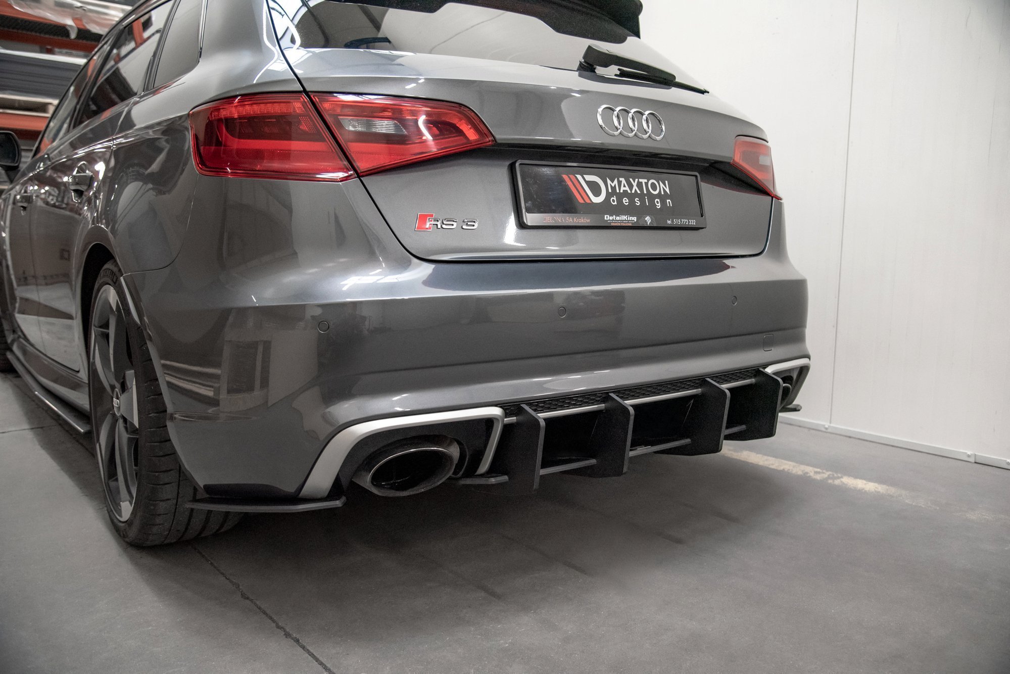Street Pro Heckschürze Heck Ansatz Diffusor V.2 passend für Audi RS3 8V Sportback
