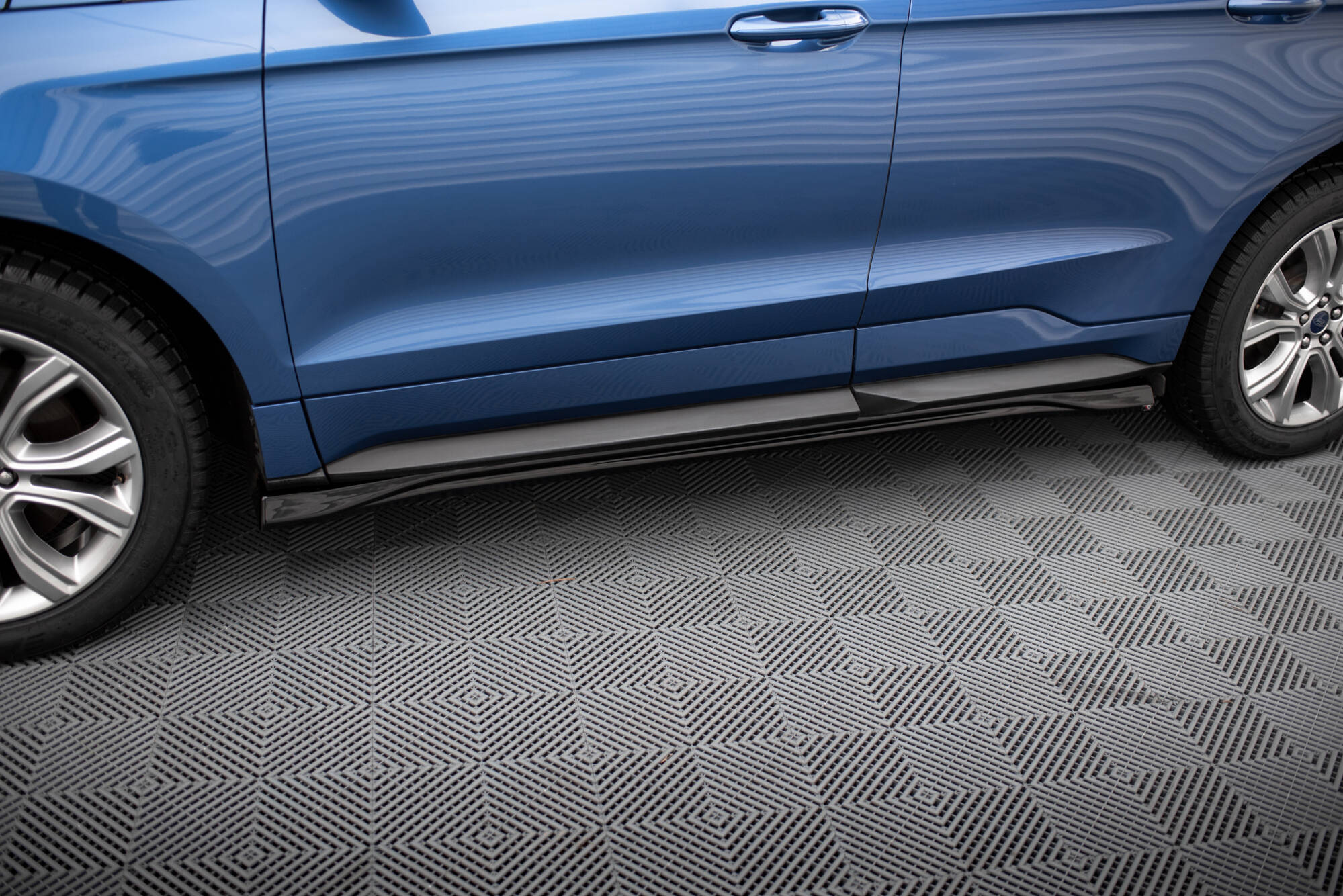 Street+ Seitenschweller Leisten passend für Ford Edge ST Mk2 FL schwarz Hochglanz