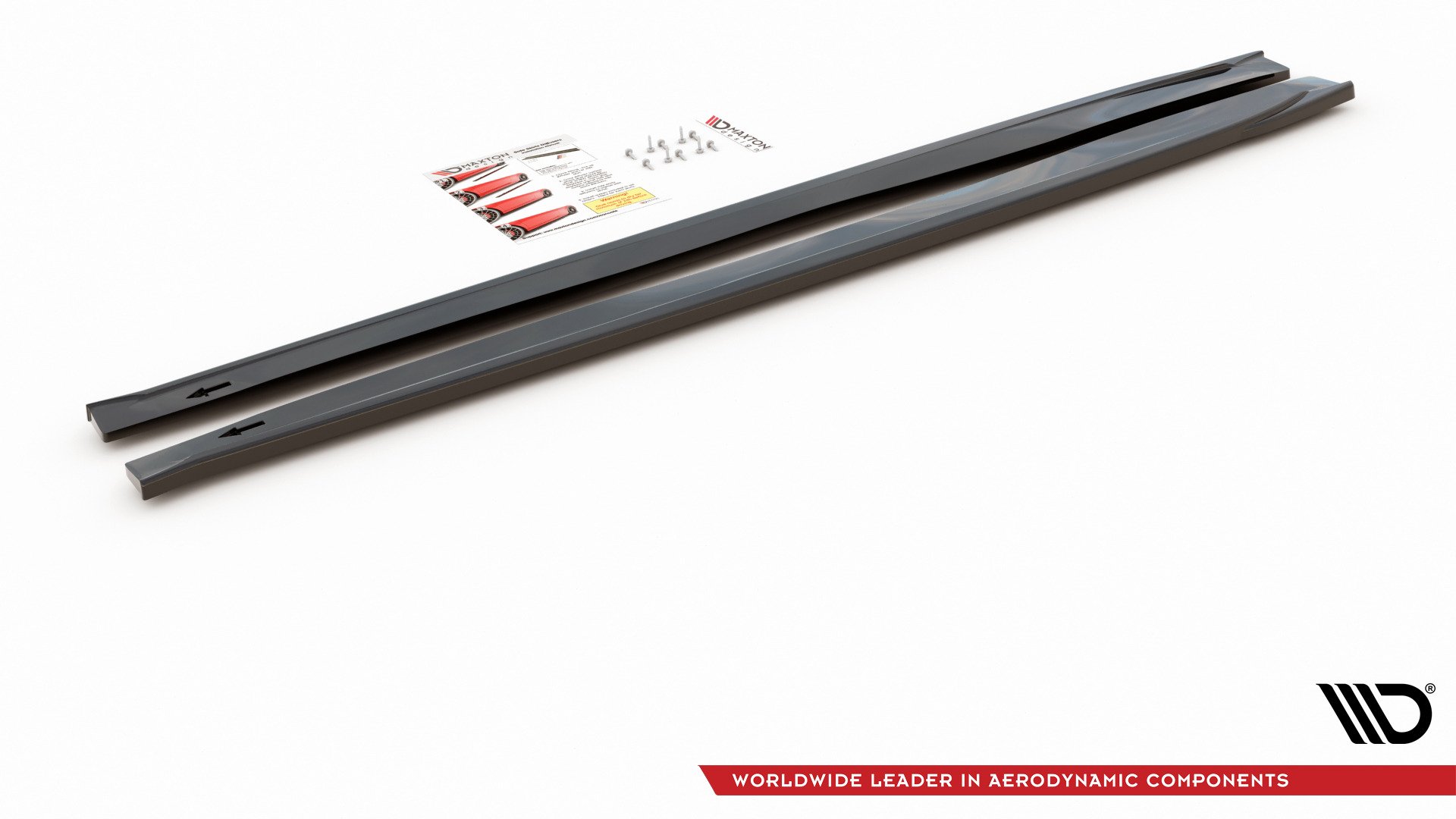 Seitenschweller Ansatz Paar passend für ABARTH 124 Spider schwarz Hochglanz