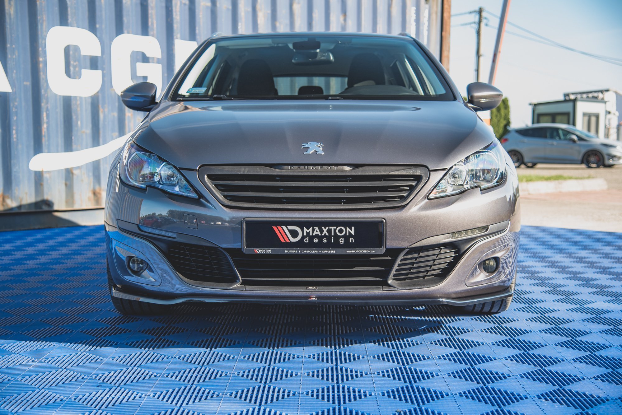 Street+ Spoilerlippe Front Ansatz V.1 passend für Peugeot 308 Mk2 schwarz Hochglanz
