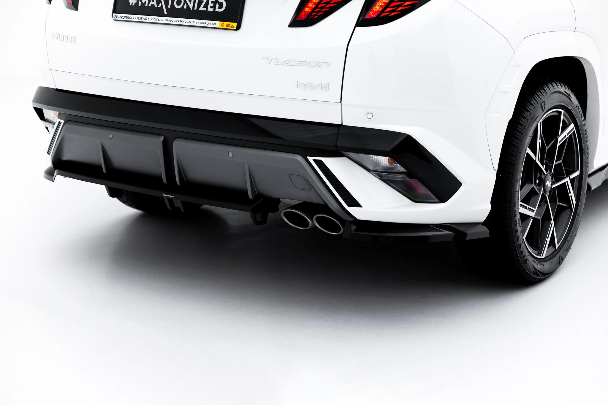 Diffusor Heckansatz passend für Hyundai Tucson N-Line Mk4 Facelift schwarz Hochglanz