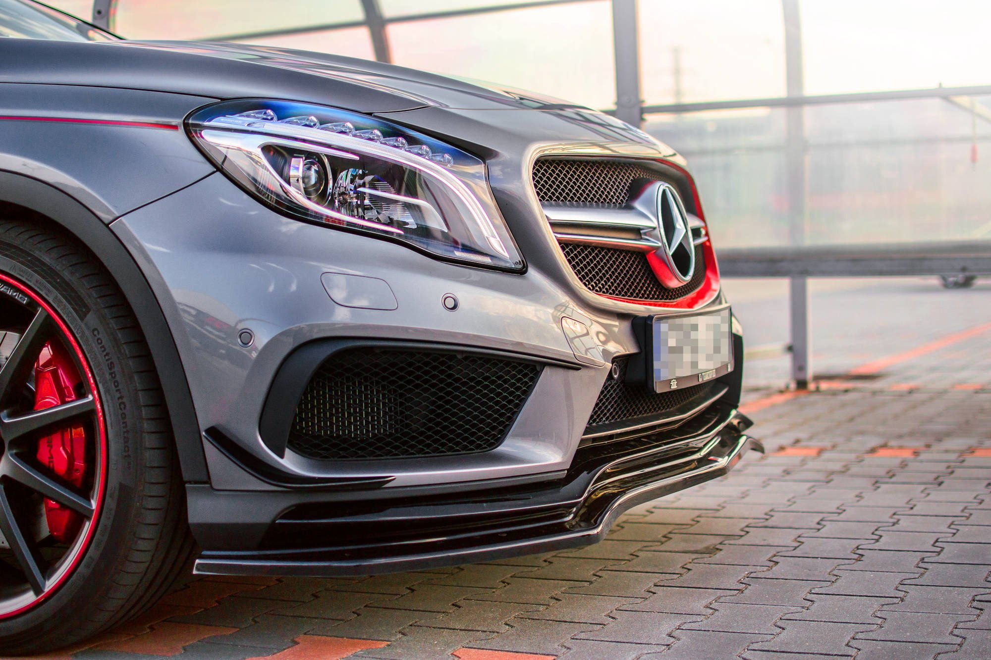 Front Ansatz für Mercedes GLA 45 AMG SUV X156 vor Facelift Carbon Look