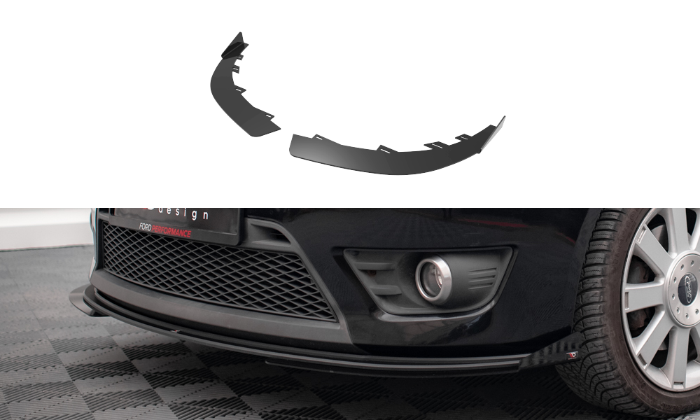 Front Stoßstange Flaps passend für Ford Fiesta ST Mk6 schwarz Hochglanz