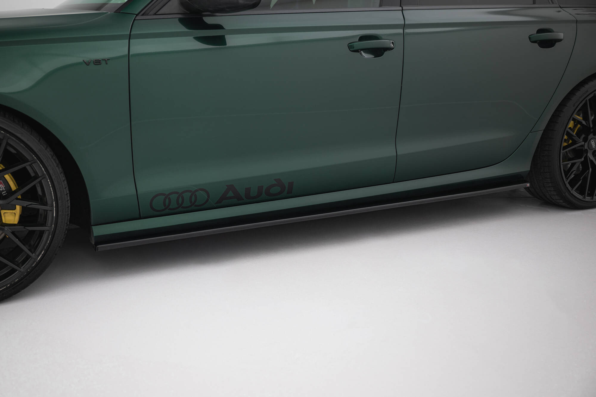 Street+ Seitenschweller Leisten passend für Audi S6 / A6 S-Line C7 schwarz Hochglanz