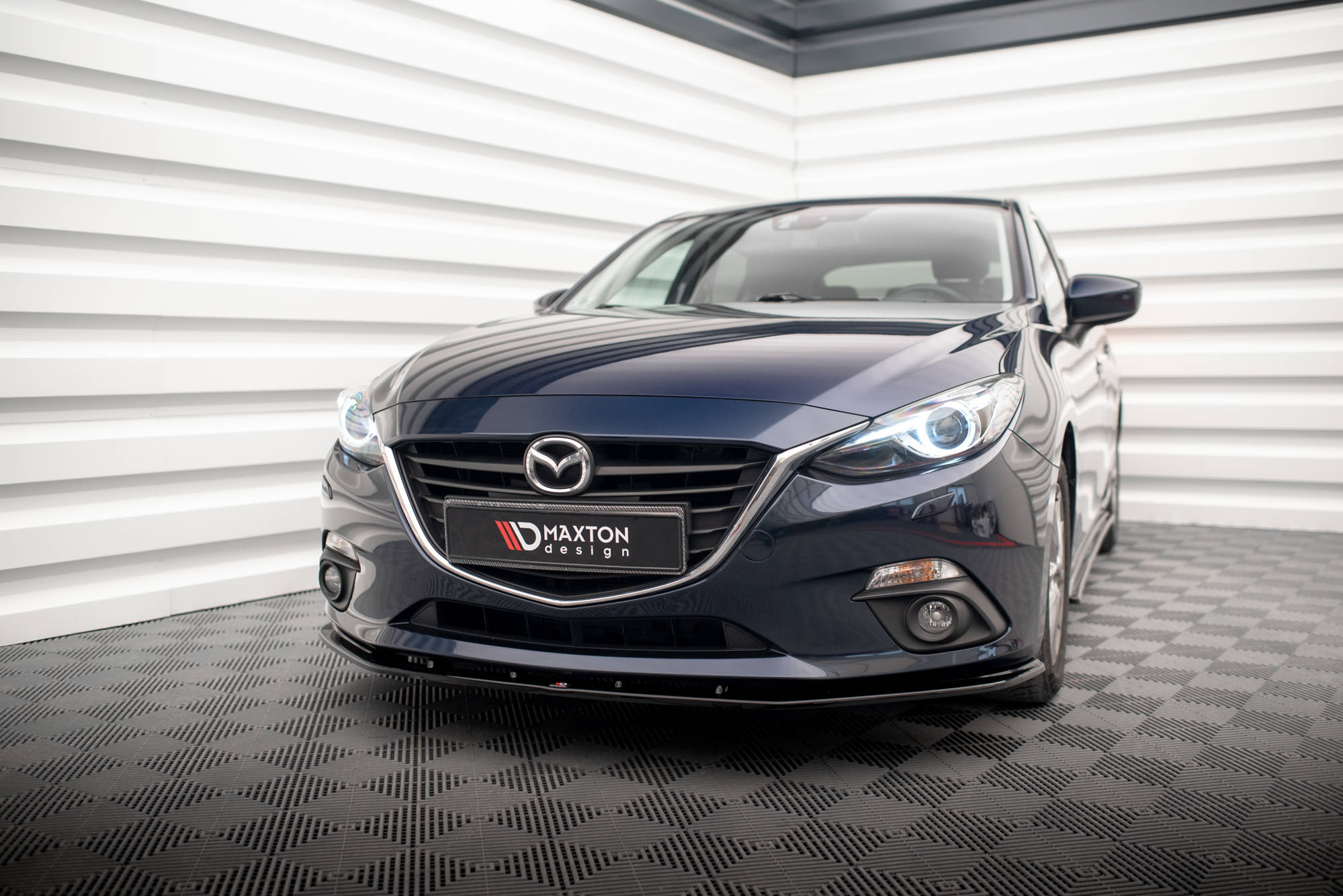 Street+ Spoilerlippe Front Ansatz passend für Mazda 3 Mk3 schwarz Hochglanz