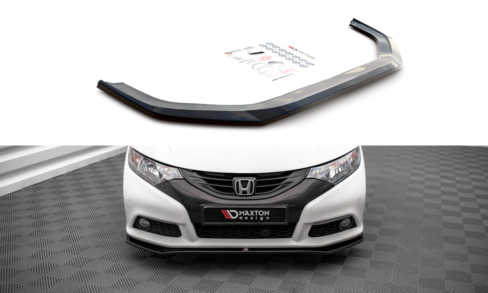 Street+ Spoilerlippe Front Ansatz V.1 passend für Honda Civic Mk9 schwarz Hochglanz