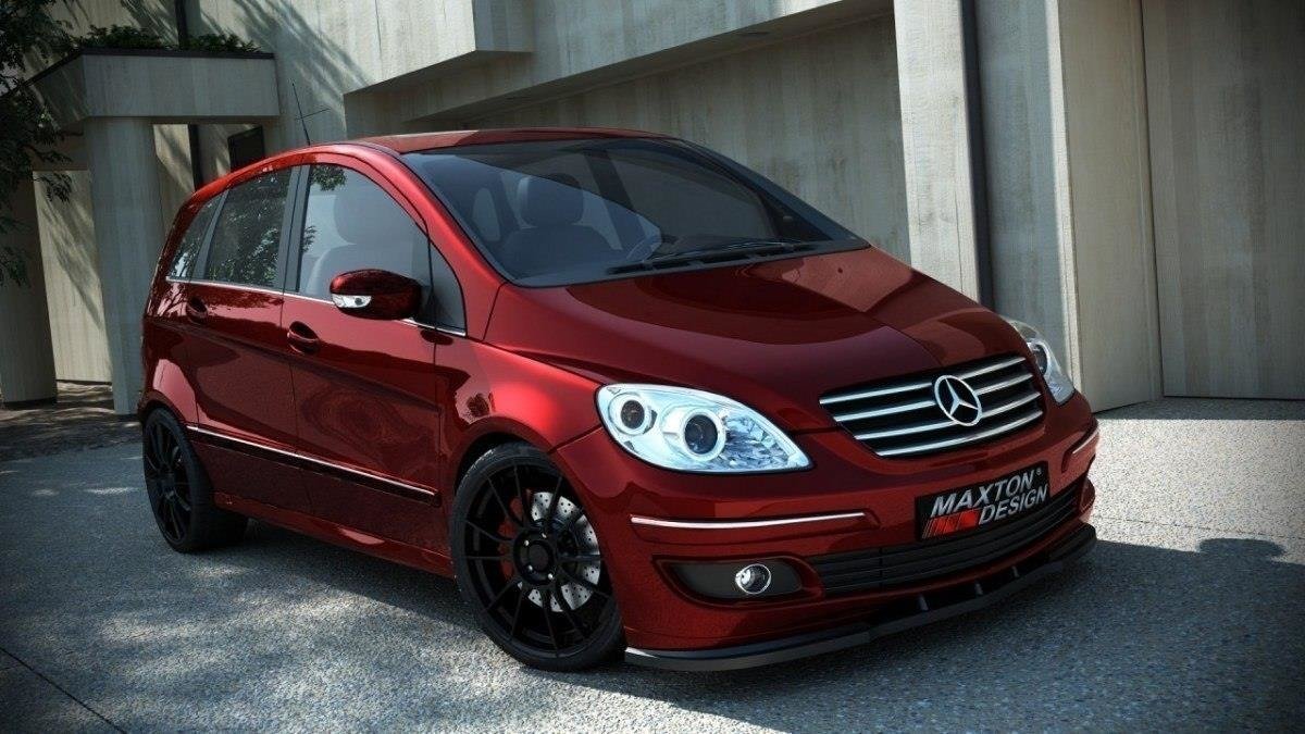 Street+ Spoilerlippe Front Ansatz passend für Mercedes B-Klasse 245 schwarz Hochglanz