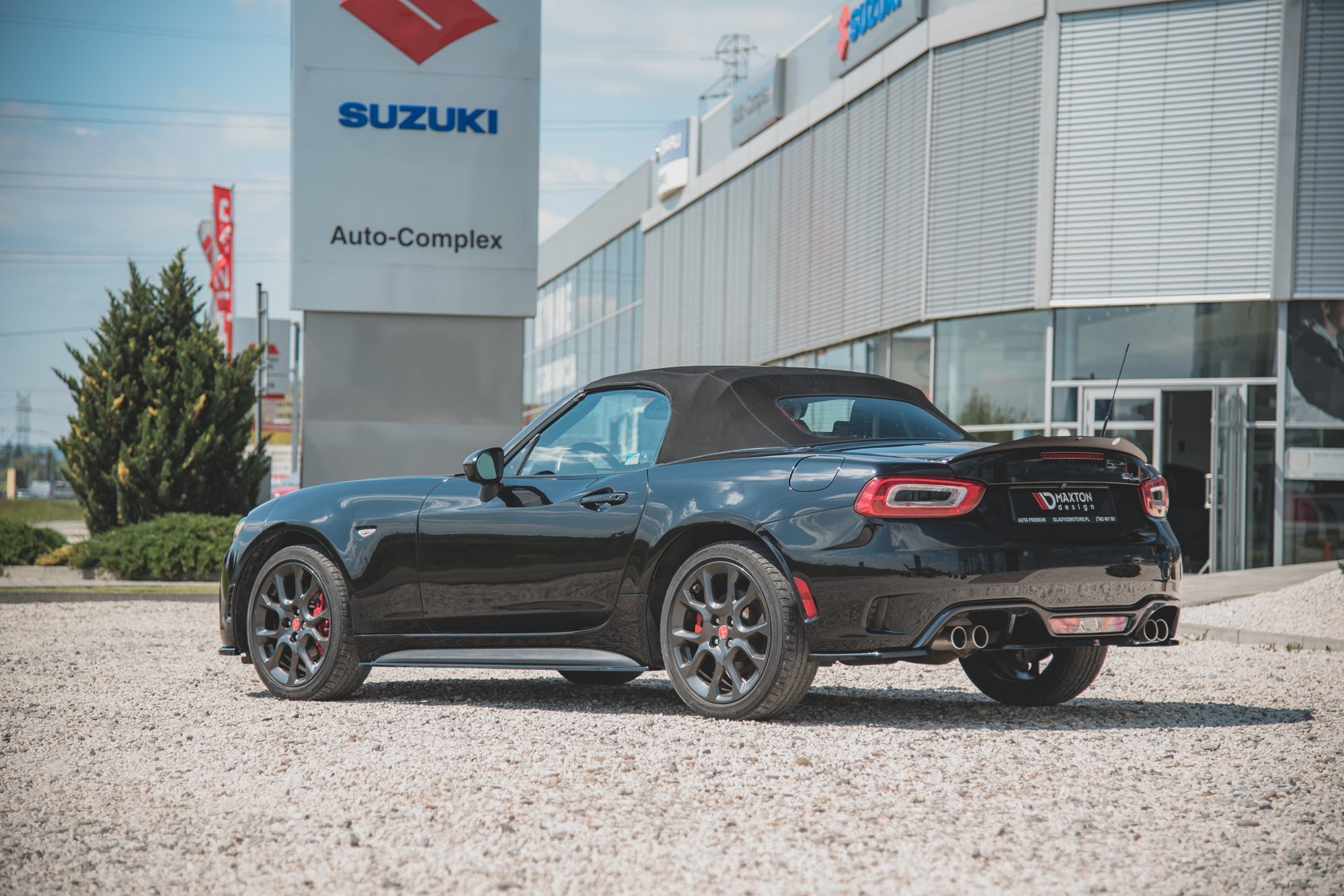 Seitenschweller Ansatz Paar passend für ABARTH 124 Spider schwarz Hochglanz