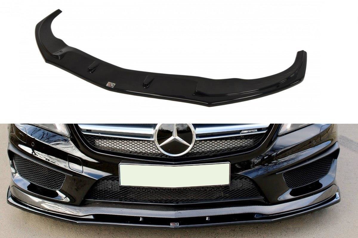 Street+ Spoilerlippe Front Ansatz V.2 passend für Mercedes CLA 45 AMG C117 vor FL schwarz Hochglanz