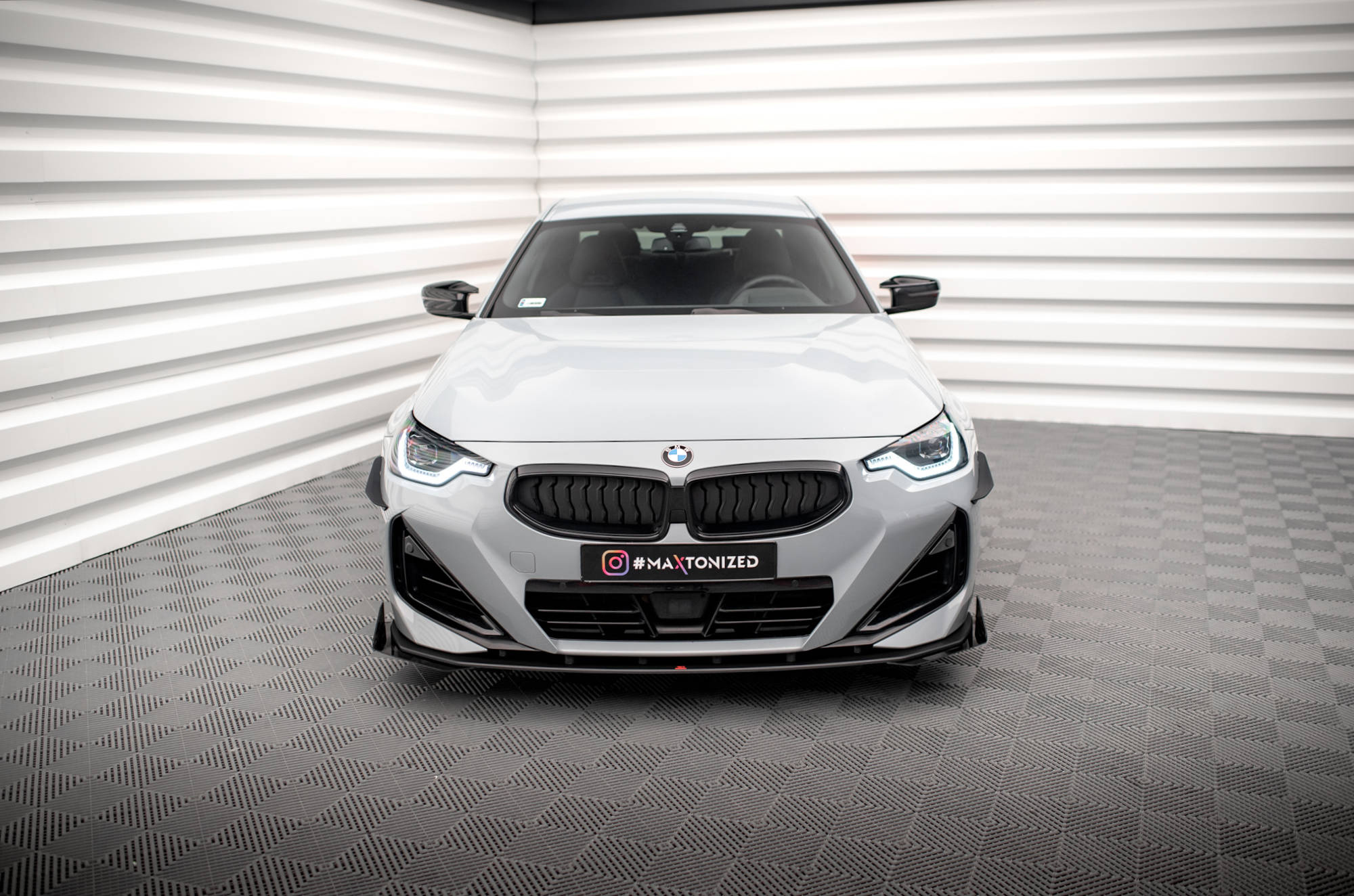 Street Pro Spoilerlippe Front Ansatz passend für BMW 2 Coupe M-Paket / M240i G42 rot+ Hochglanz Flaps
