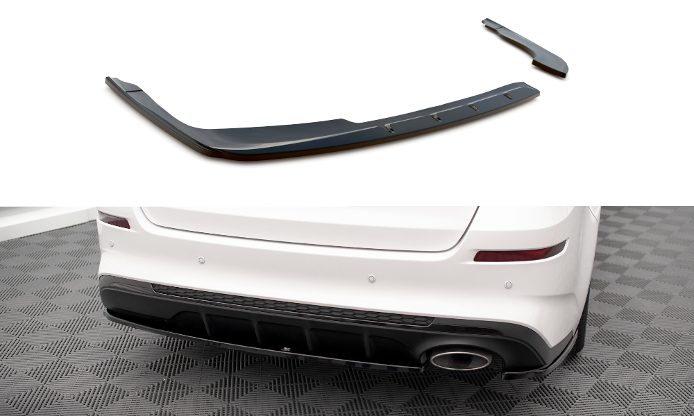 Street+ Heck Ansatz Flaps V.1 passend für Kia Optima Mk4 FL schwarz Hochglanz