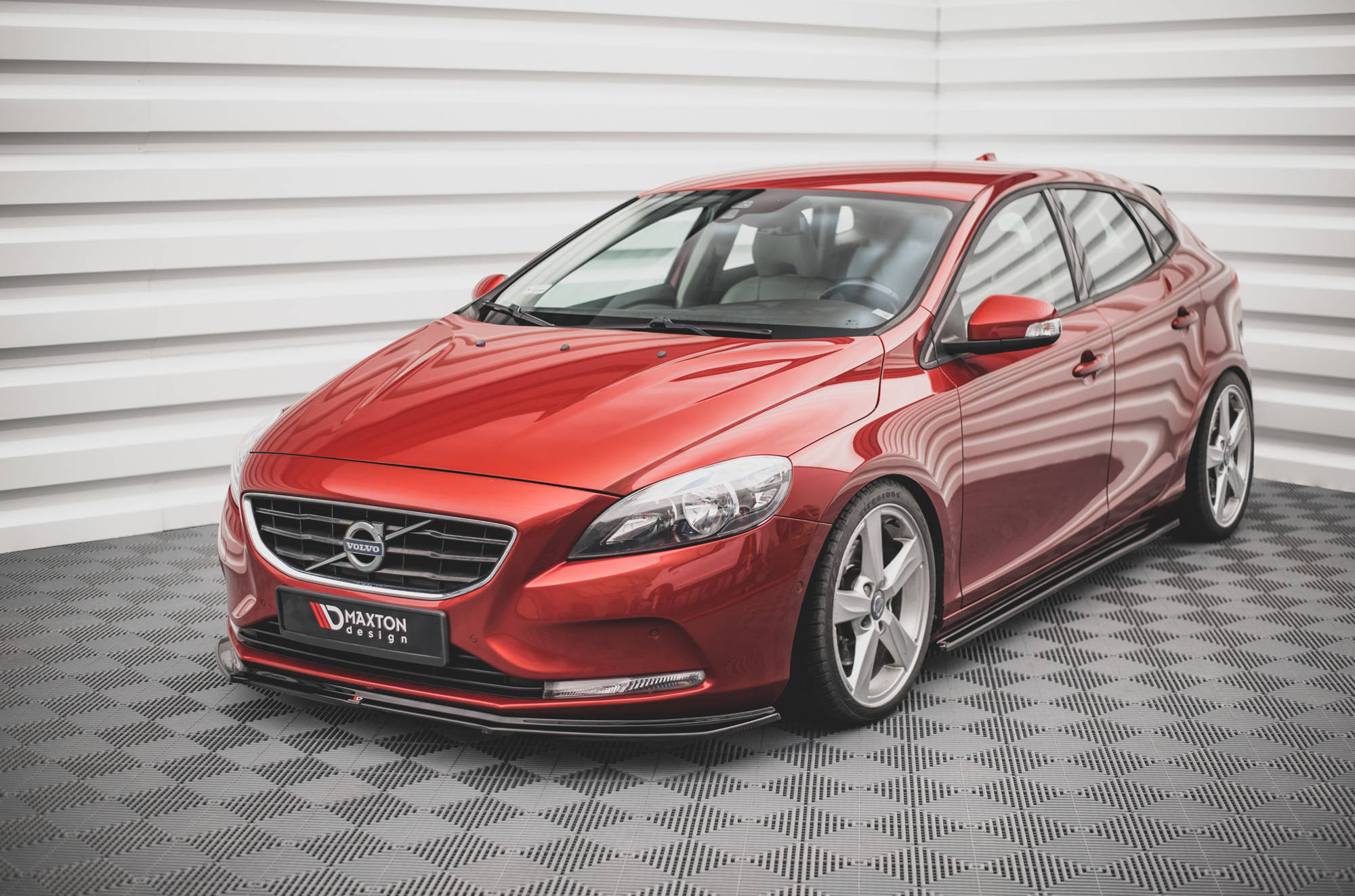 Seitenschweller Ansatz für Volvo V40 schwarz Hochglanz