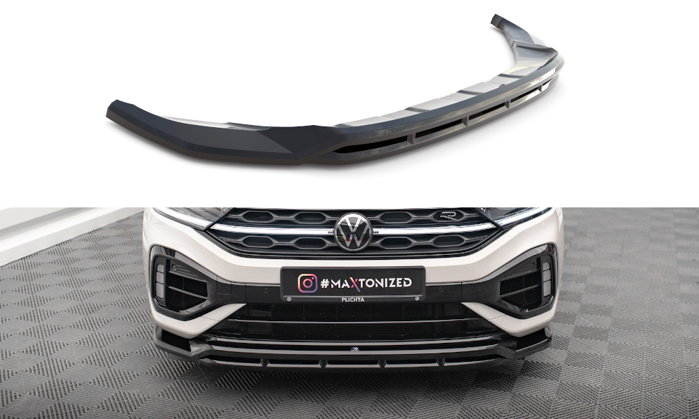 Street+ Spoilerlippe Front Ansatz V.1 passend für VW T-Roc R / R-Line Mk1 FL schwarz Hochglanz