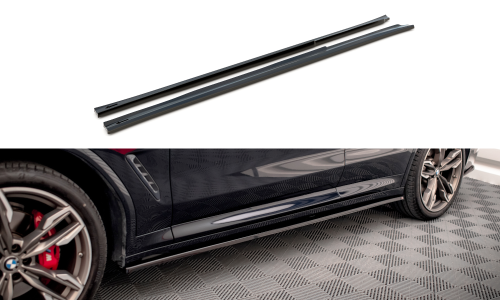 Seitenschweller Ansatz für V.1 für BMW X3 M40d / M40i / M-Paket G01 schwarz Hochglanz