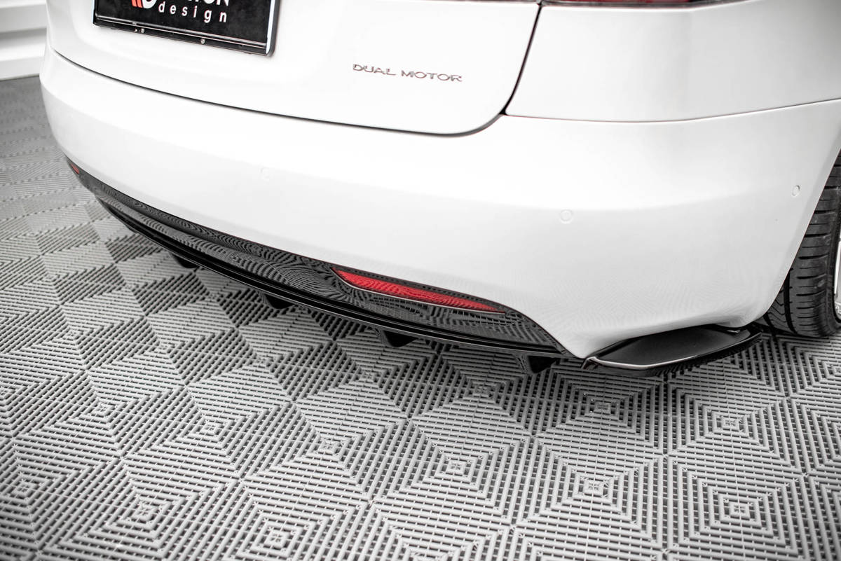 Heckansatz Diffusor passend für Tesla Model S FL schwarz Hochglanz