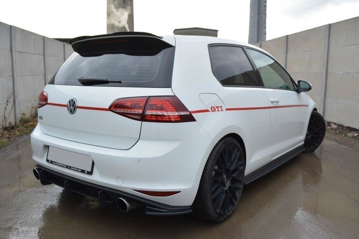 Heck Ansatz Flaps Diffusor für VW GOLF 7 GTI schwarz Hochglanz