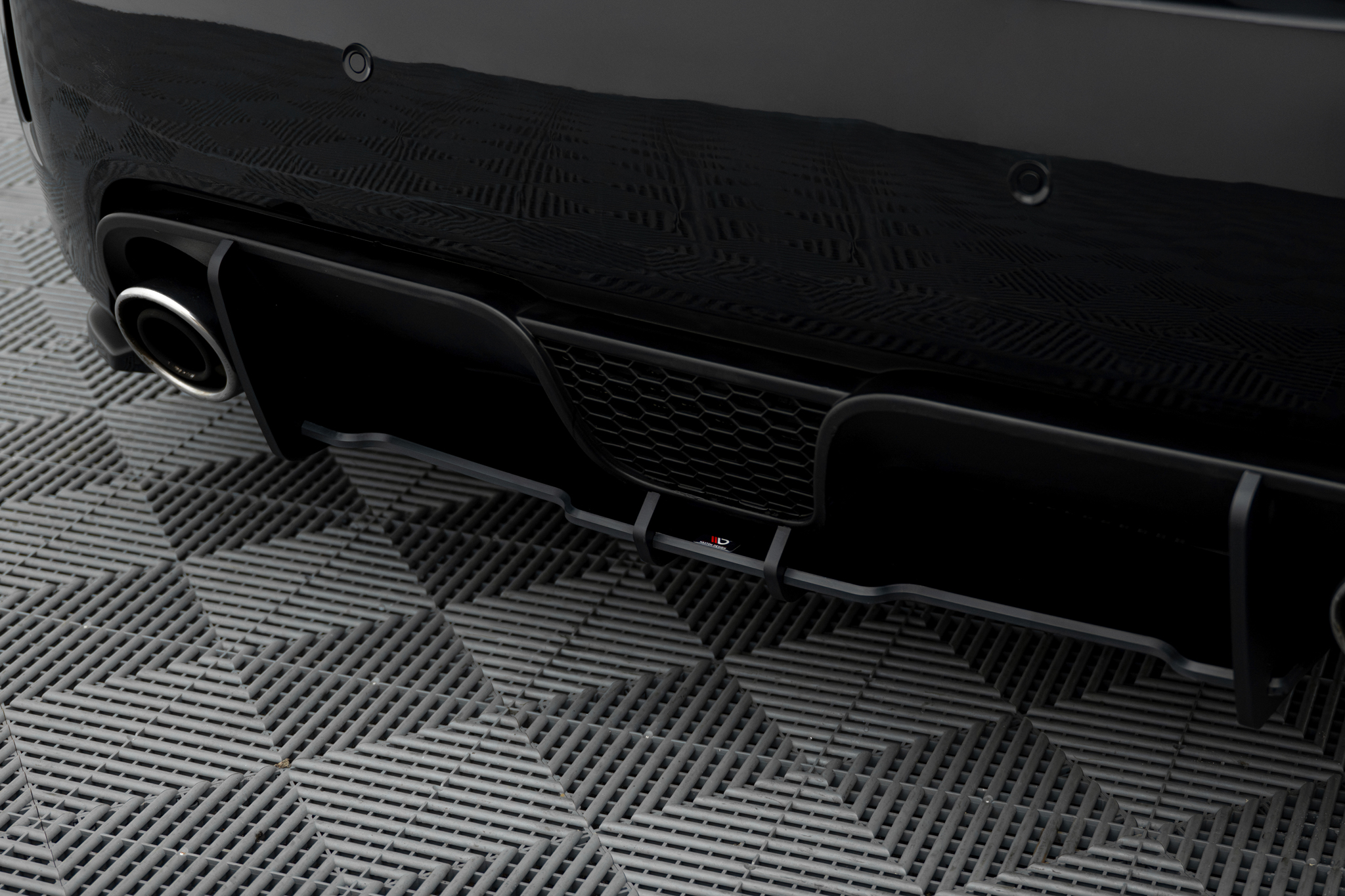 Heckansatz Diffusor passend für ABARTH 500 Mk1 schwarz rot