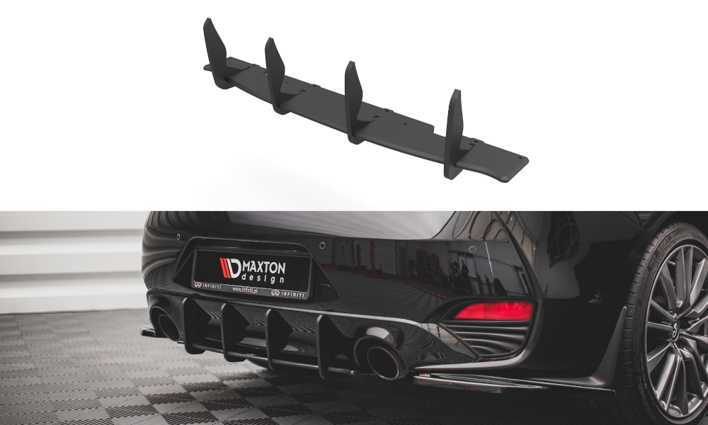 Heckansatz Diffusor passend für Infiniti Q60 S Mk2 schwarz matt