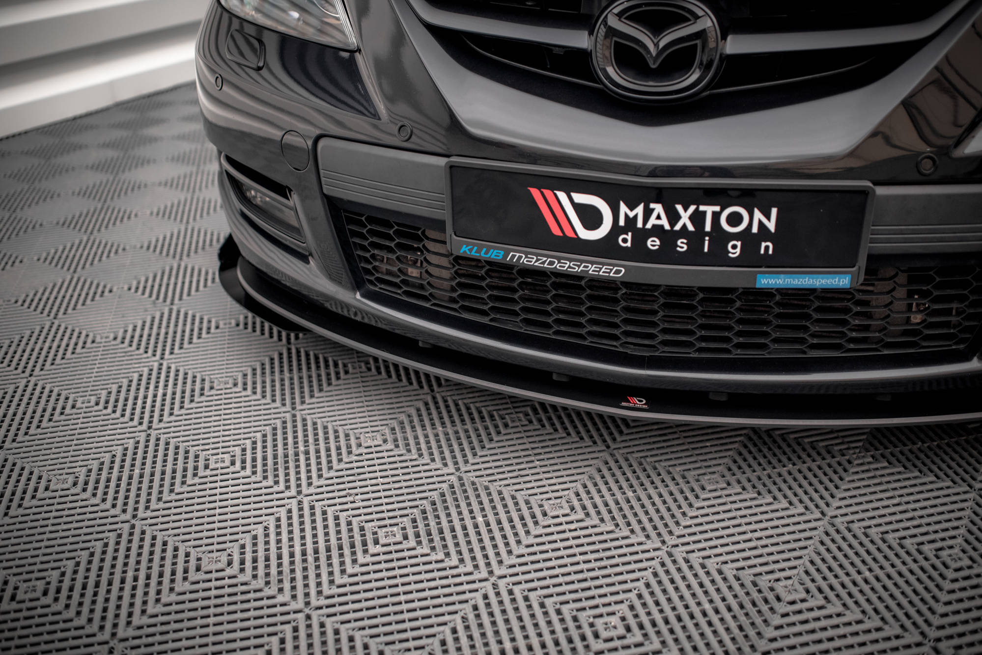 Street Pro Spoilerlippe Front Ansatz + Flaps V.1 passend für Mazda 3 MPS Mk1 schwarz Hochglanz