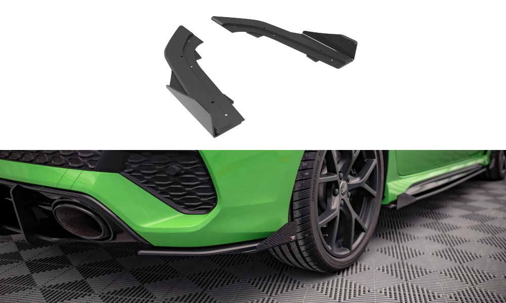 Street Pro Heck Ansatz Flaps passend für Audi RS3 Limousine 8Y rot+ Hochglanz Flaps