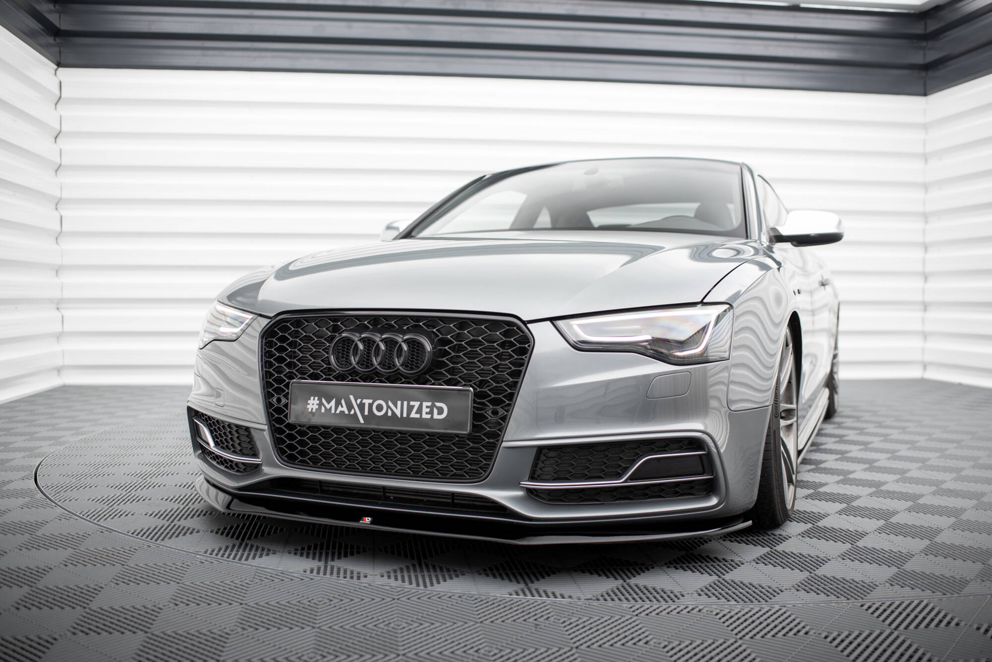 Street+ Spoilerlippe Front Ansatz V.1 passend für Audi S5/A5 S-Line 8T FL schwarz Hochglanz