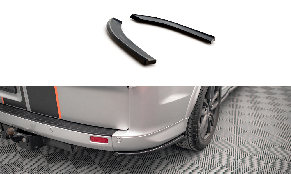 Street+ Heck Ansatz Flaps passend für Ford Transit Custom ST-Line Mk1 FL schwarz Hochglanz