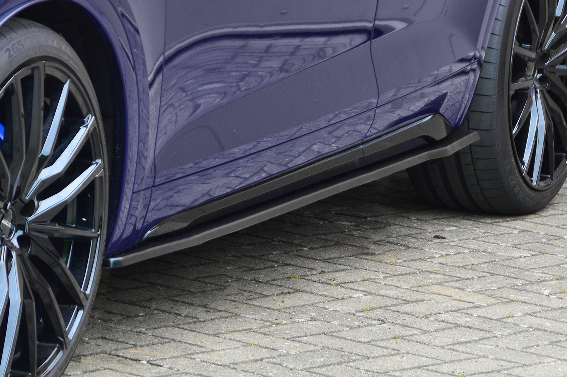 Cup Seitenschweller Satz für Audi Q5 mit S-Line + SQ5 aus ABS (Schwarz Matt)