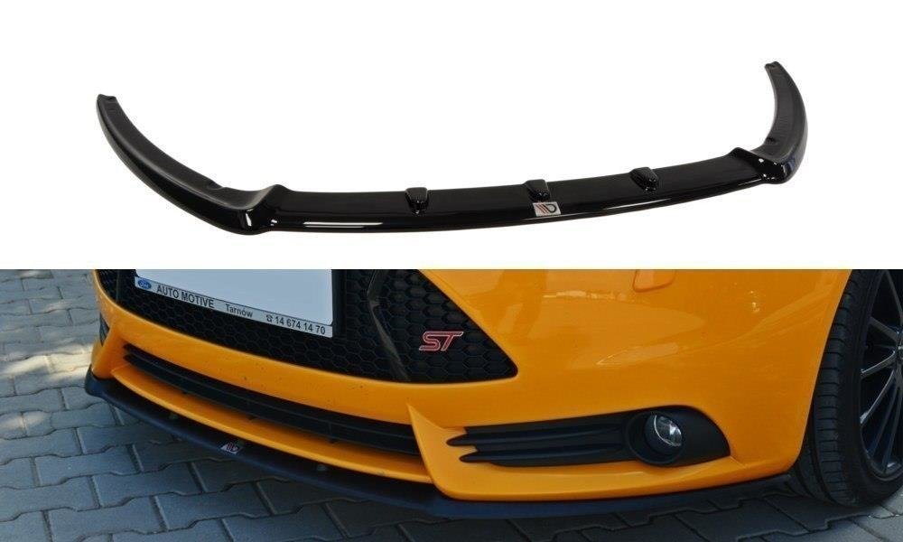 Street+ Spoilerlippe Front Ansatz passend für Ford Focus ST Mk3 CUPRA schwarz Hochglanz