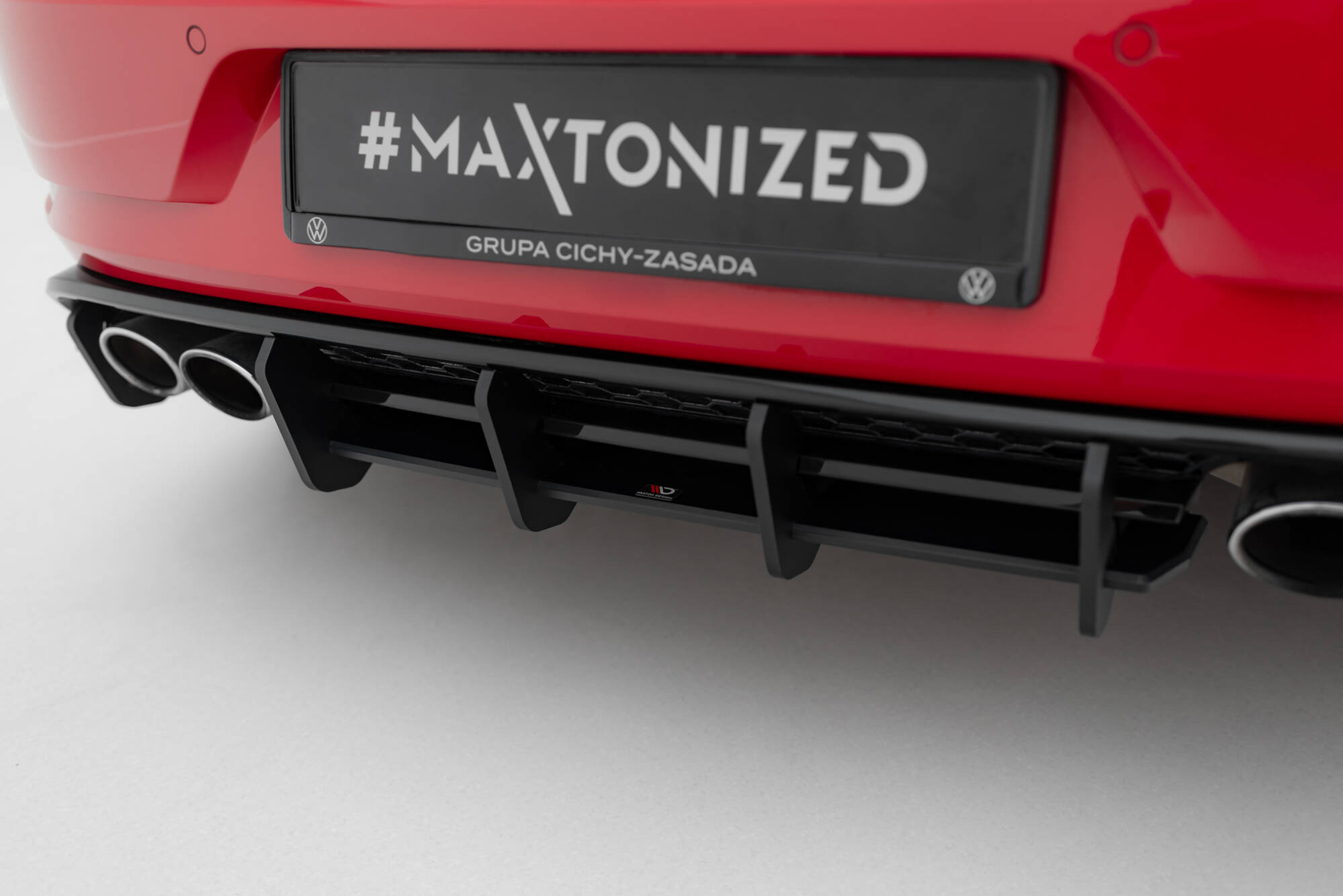 Street Pro Heckschürze Heck Ansatz Diffusor passend für VW Golf 7 R FL rot