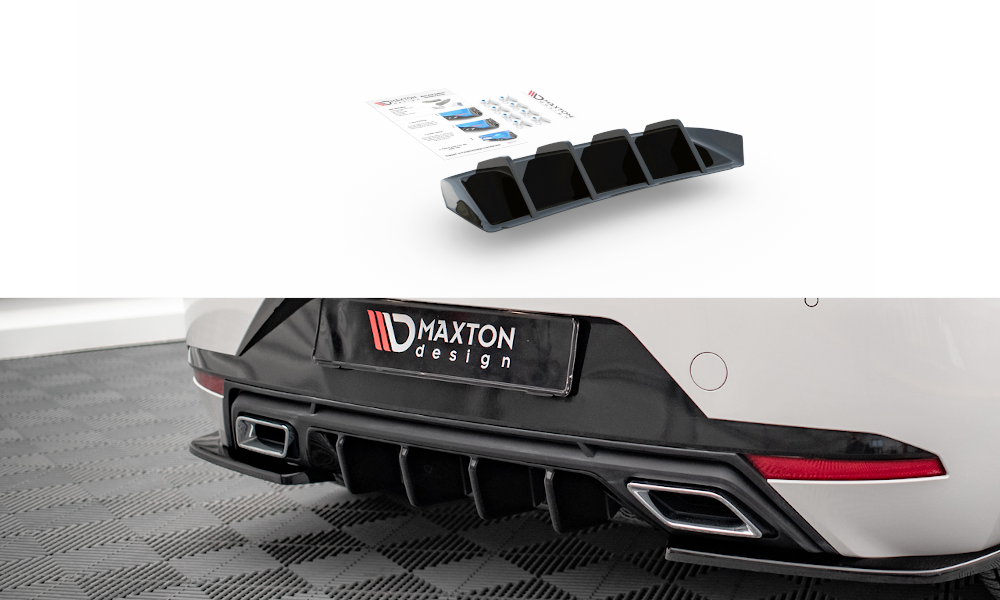 Street+ Heck Ansatz Diffusor passend für Seat Ibiza FR/ Standard Mk5 schwarz Hochglanz