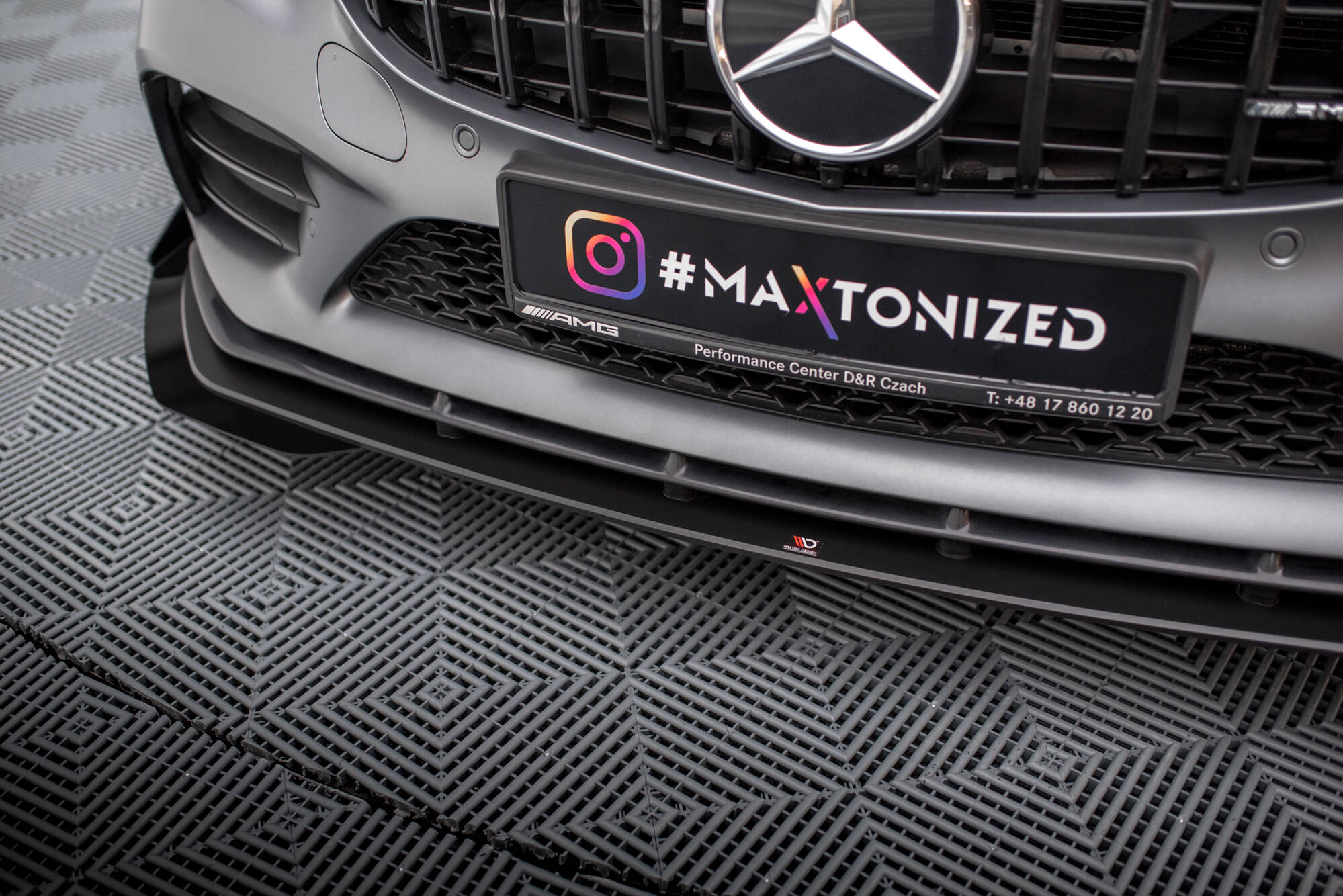 Street Pro Spoilerlippe Front Ansatz passend für Mercedes-AMG C43 Coupe C205 FL rot+ Hochglanz Flaps