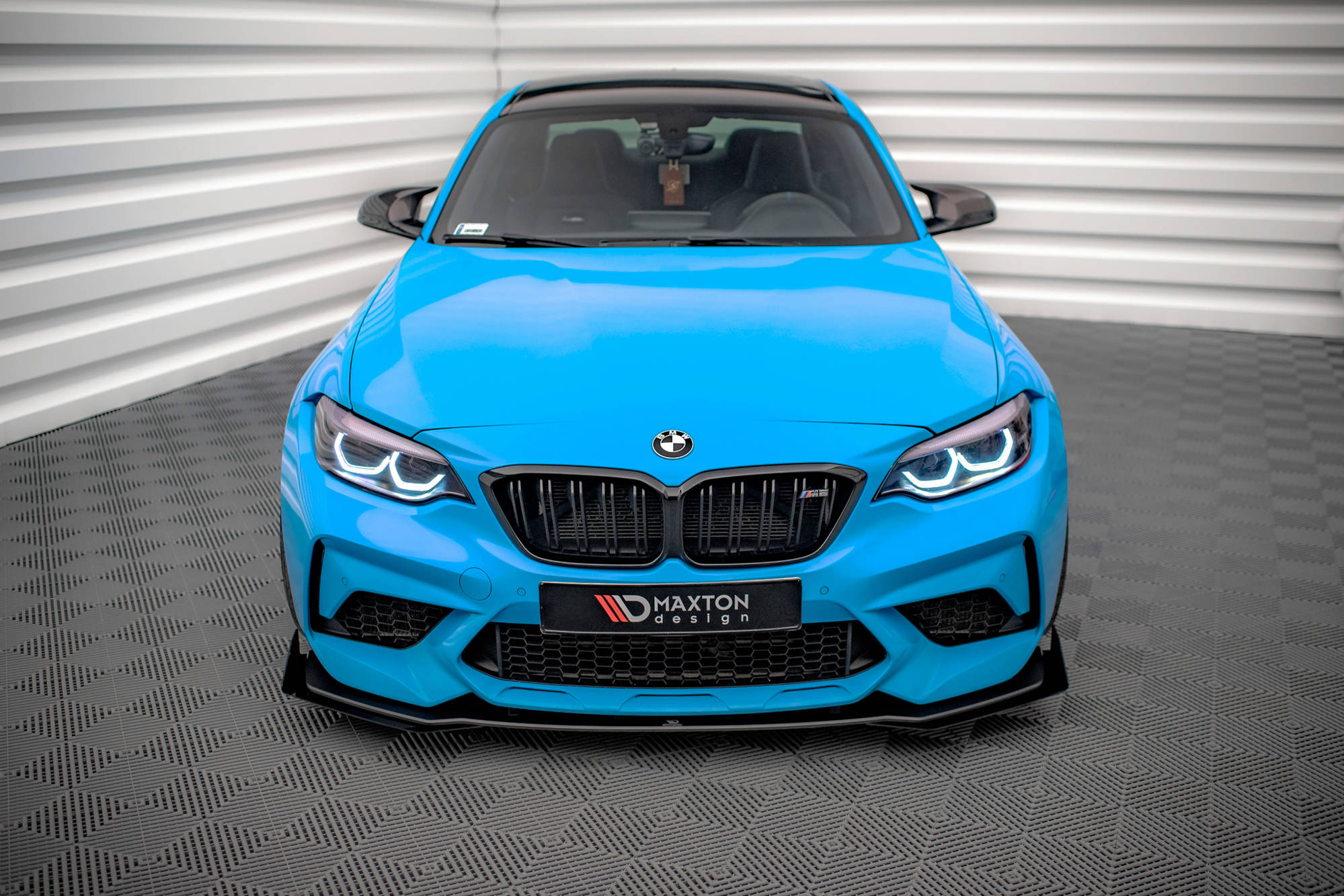 Street Pro Spoilerlippe Front Ansatz + Flaps V.1 passend für BMW M2 Competition F87 schwarz Hochglanz